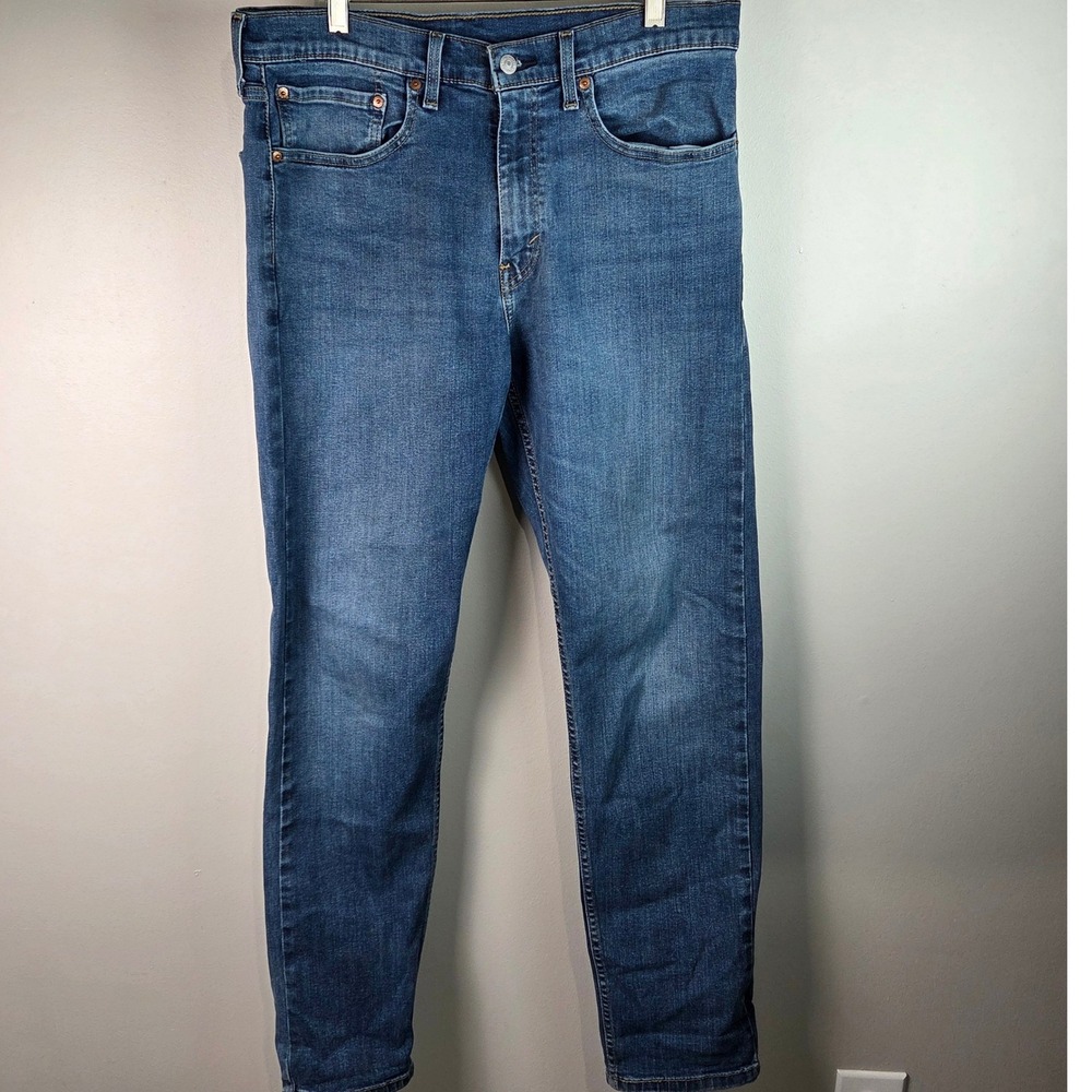 Levis 502 Taper Jeans Mens 35x31 Blue Stretch Denim WaterLess Pants